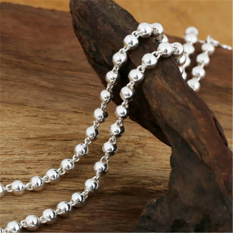 Цепочки круглые из стерлингового серебра 100% пробы для мужчин и женщин ожерелья 925