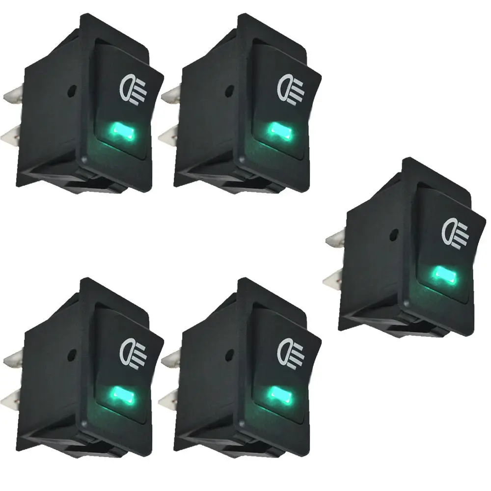 

EE support 5Pcs 12V 35A Universal Car Accessories Auto Fog Light Rocker Toggle Switch Colors LED Dashboard