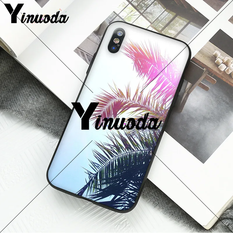 Yinuoda california trees Beach Surf Travel черный резиновый чехол для телефона Apple iPhone 8 7 6 6S Plus X XS MAX 5