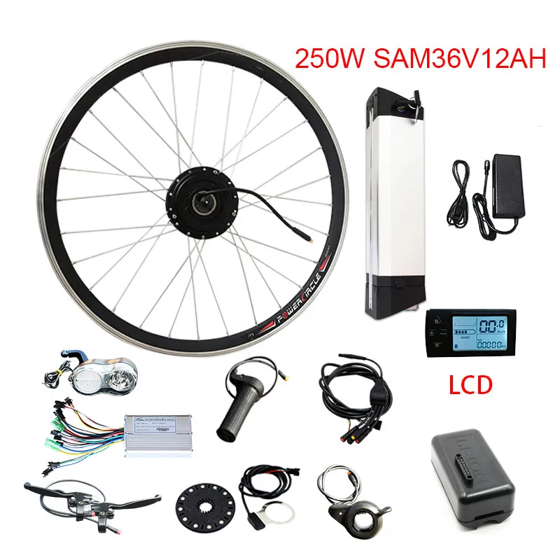 250W SAM36V12AH LCD 36V250W набор для преобразования электрического велосипеда Samsung g36v 12AH аккумулятор 20''24''26'700c Мотор колеса e велосипед комплект bicicleta Электрический - Цвет: 250W SAM36V12AH LCD