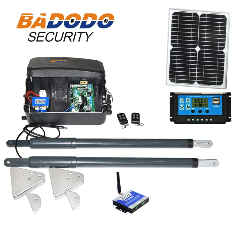 LPSECURITY DC12V пульт дистанционного управления электрический привод для распашных дверей механизм открытия y солнечная панель/контроллер фотоэлементов и 4 пультов - Цвет: set9