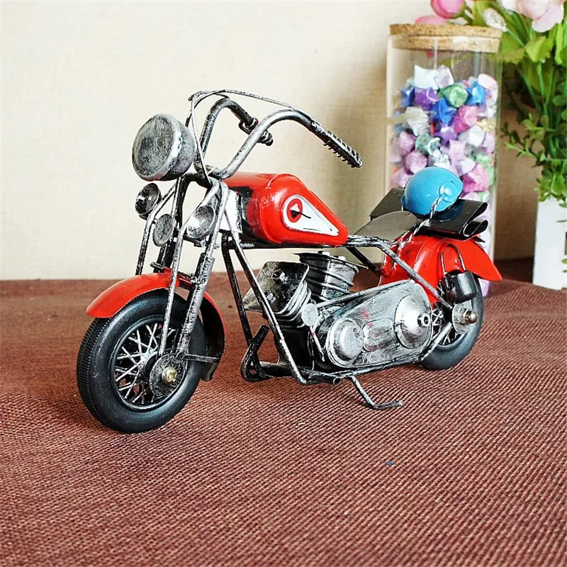 Металлический мотоцикл модель ручной работы фигурки металлические изделия для