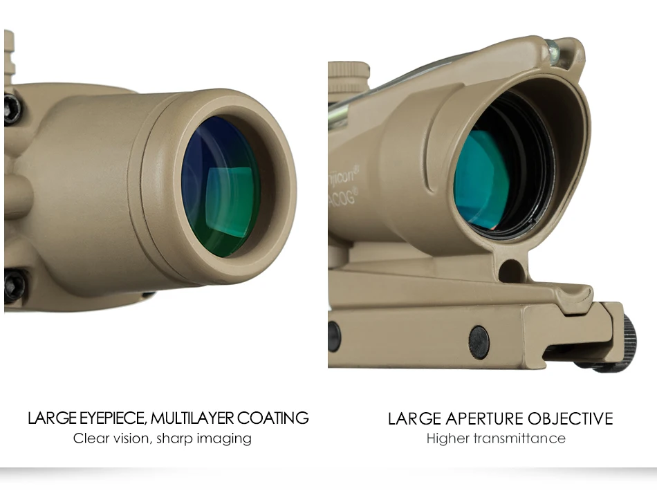 Trijicon ACOG 4X32 волокно источник красный с подсветкой прицел черный цвет тактический Охота прицел