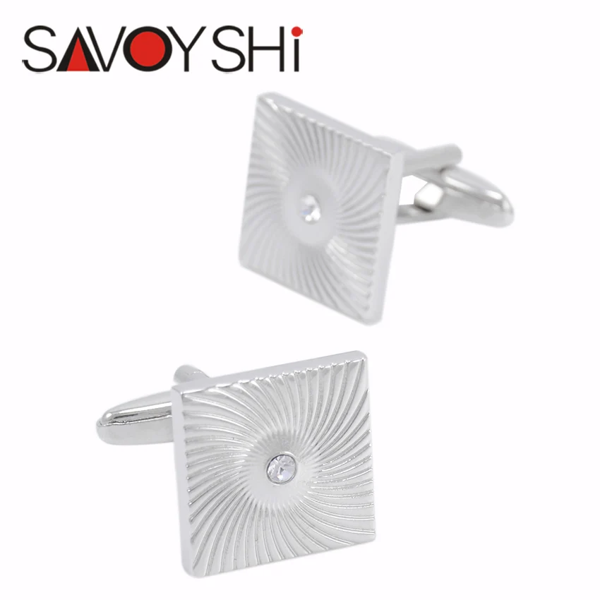 Серебряные Квадратные запонки SAVOYSHI для мужской рубашки высокого качества в