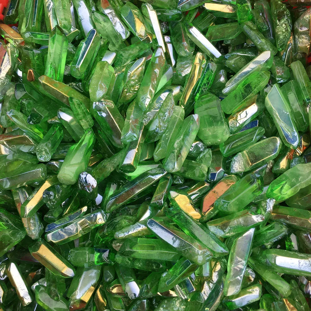 

1 кг Оптовая Продажа Натуральные целебные радужные зеленые гальванические точки ауры кристаллов