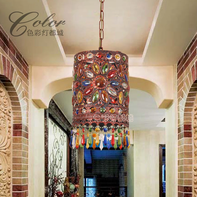 Турецкая Этническая мозаичная лампа ручной работы Романтический подвесной