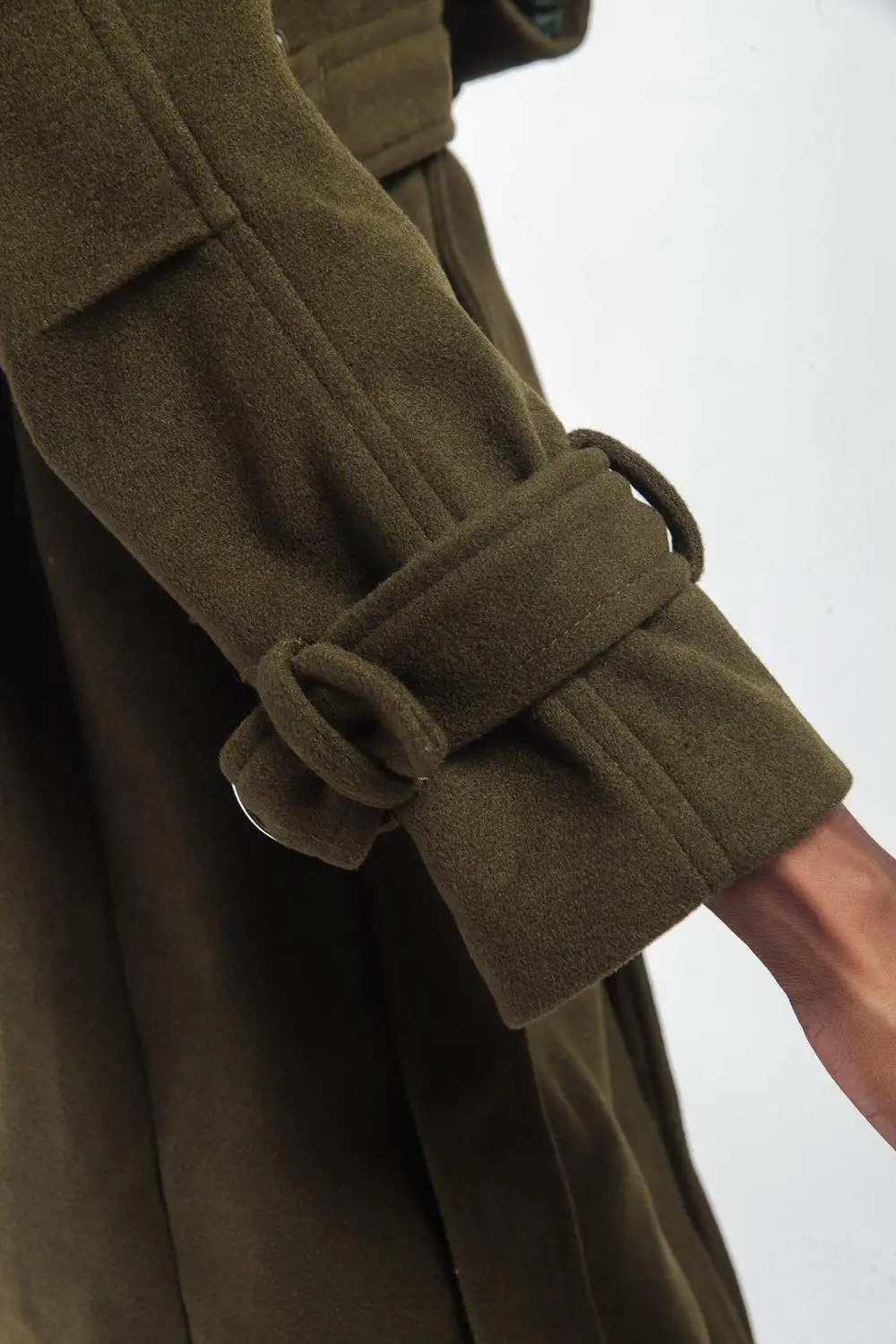 Женское шерстяное пальто ZADORIN длинное с длинным рукавом и отворотом винтажное