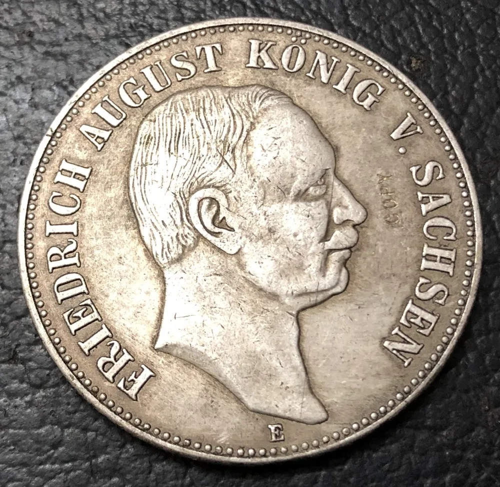 1907-герцогство саксе-Кобург и Гота 5 Марка-Карл Eduard Посеребренная копия монеты