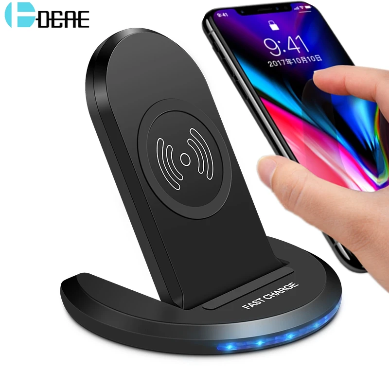 DCAE 10 Вт Qi Беспроводное зарядное устройство для iPhone 11 X XS Max 8 XR быстрая Беспроводная зарядка Подставка для samsung Galaxy Note 10 9 S10 S9 S8