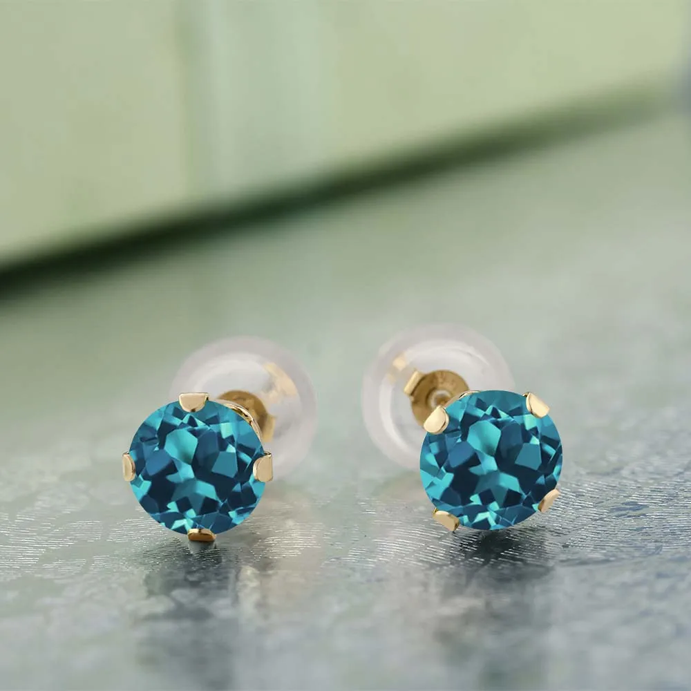 GemStoneKing Real 14 K желтое золото ювелирные изделия 1 10 Ct 5 мм круглый натуральный