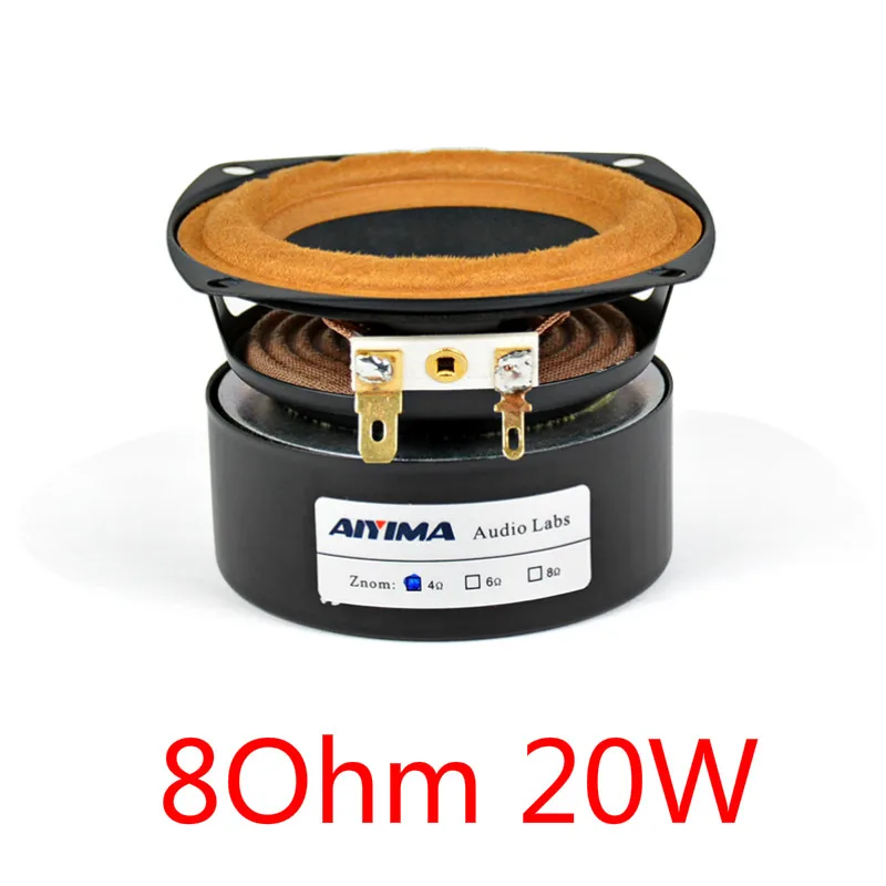 AIYIMA 1 шт. 3 дюйма аудио портативный динамик 4/8 Ом 20 Вт полный спектр стерео Hifi динамик s DIY для автомобиля Bluetooth домашнего кинотеатра - Цвет: Square 8Ohm 20W