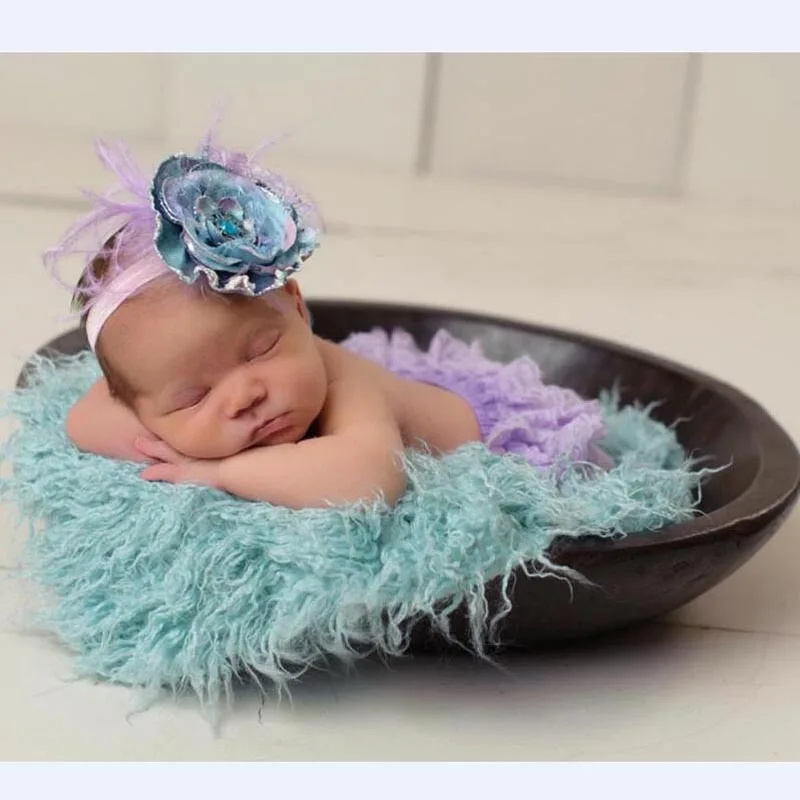 Newborn Baby Soft Faux Fur Photograph Prop Blanket Infant Sleeping Swaddle Blankets Baby Shower Gift 50x80cm