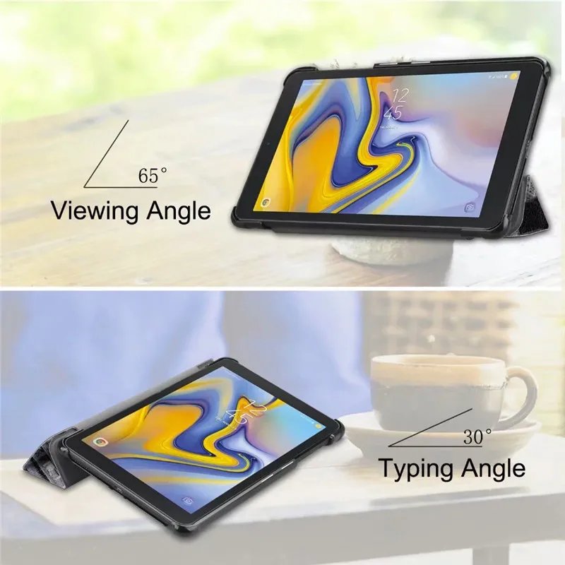 Slim Print PU Leather Stand Case For Samsung Galaxy Tab A 8.0 T387 SM-T387 2018 inch Magnetic Smart Tablet Cover+Film+Stylus | Компьютеры