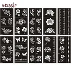 1 шт. Mehndi индийская трафареты для татуировок хной ручная роспись тела, Временные Аэрограф Для блесток шаблоны для татуировок трафареты для женщин