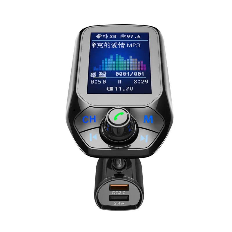FM трансмиттер автомобильный с цветным TFT дисплеем 1 8 дюйма поддержкой USB флеш