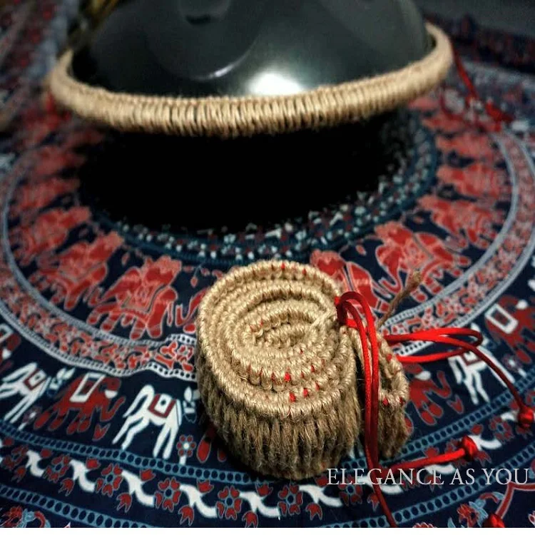 Handpan барабан ручной тканый чехол для троса джутовый HandPan универсальная защита плетеная веревка утолщенная резиновая HandPan барабанная полоса Нескользящая