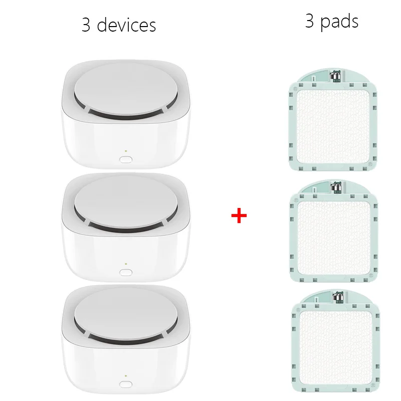 3 pcs xiaomi mijia Электроника москитный диспенсер насекомое муха Комаров Репеллент вентилятор привод сроки экономия энергии без нагрева - Цвет: 3 pcs