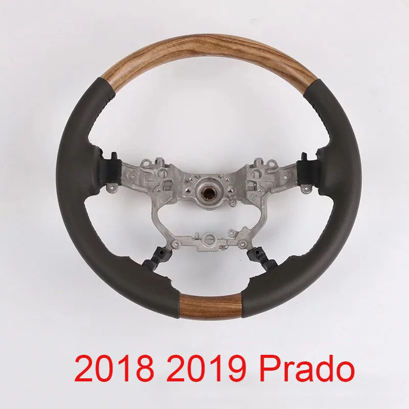 Автомобильный Алюминиевый кожаный руль переключения передач Konb для Toyota Land Cruiser Prado FJ150 FJ120 модели 2003 - Цвет: 2018 Prado Steering