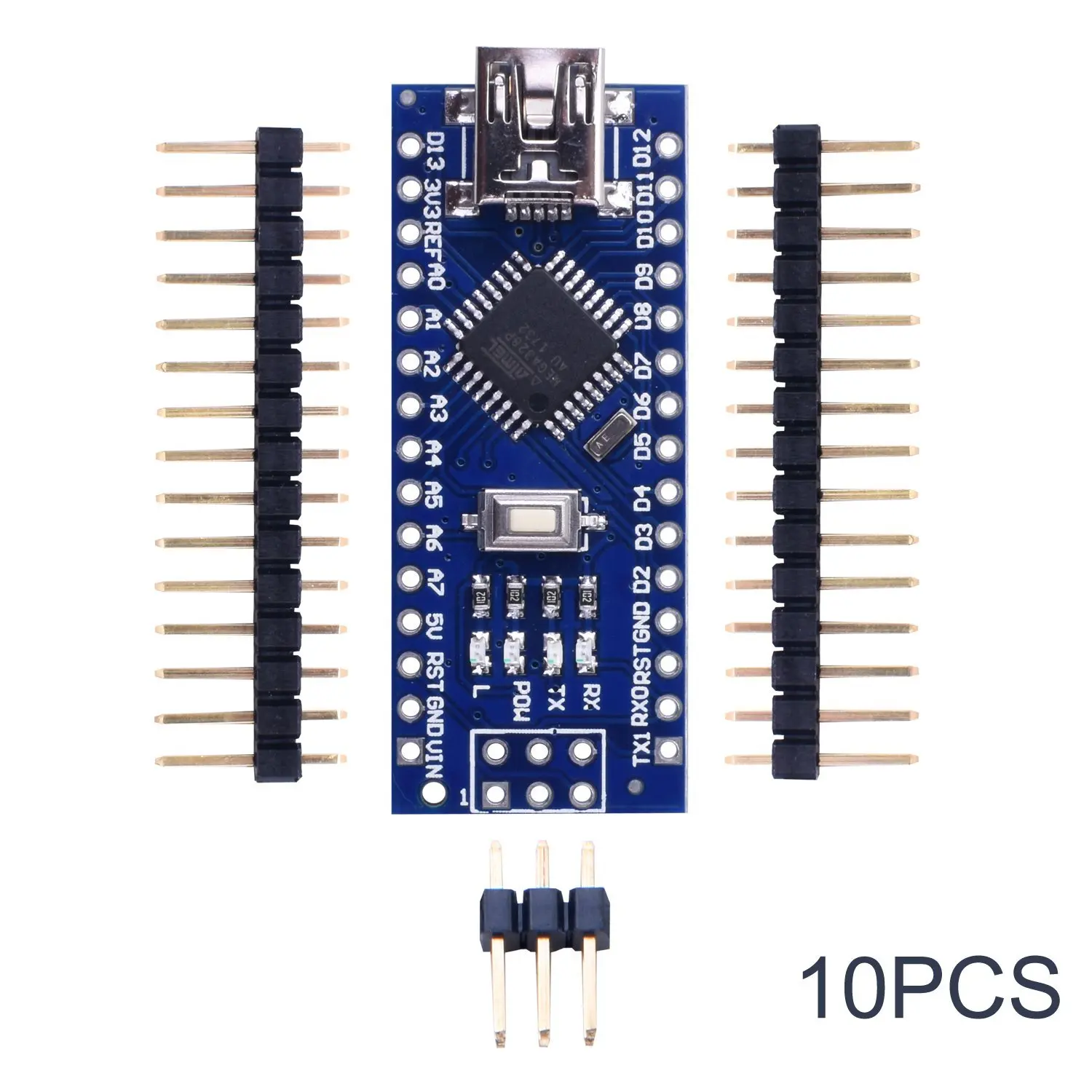 10 шт. Nano 3 0 ATmega328P контроллер совместимый с Con для Arduino NANO CH340 Turno USB кабель V3.0