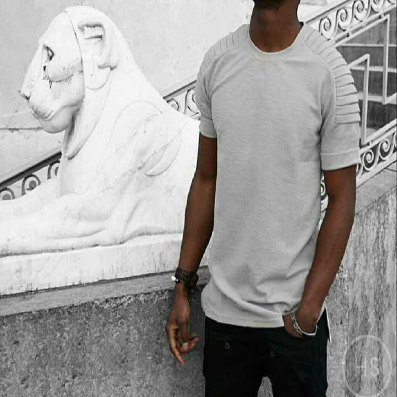 Новинка 2017 летняя белая хаки черная однотонная хлопковая Футболка мужская