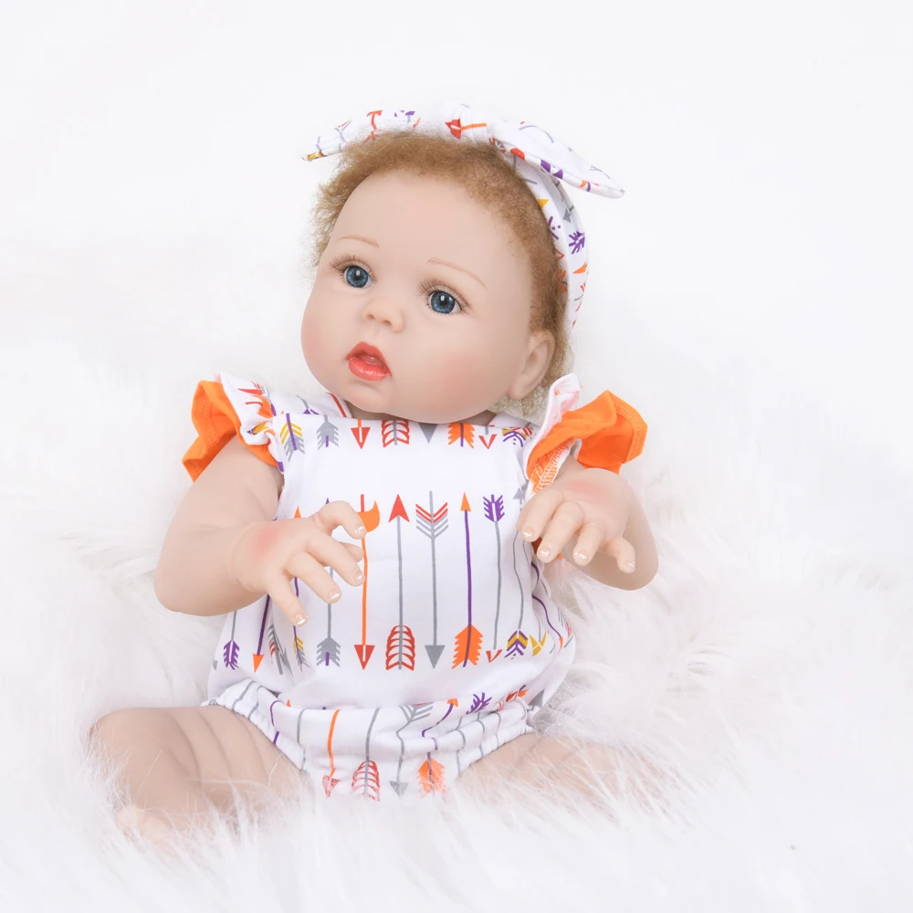 Полноразмерная силиконовая кукла новорожденная 22 дюйма виниловая реалистичная