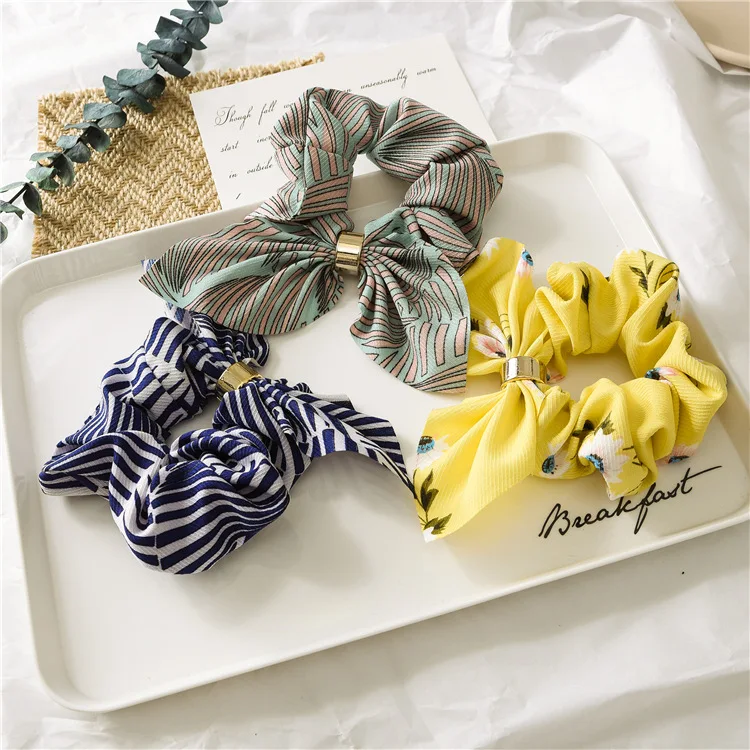 Женская резинка для волос с принтом эластичная лента Бабочка шарф аксессуары