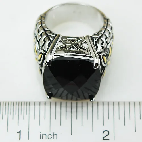 Женское серебряное кольцо с черным ониксом модель F816 размер 6 7 8 9 10|925 sterling silver