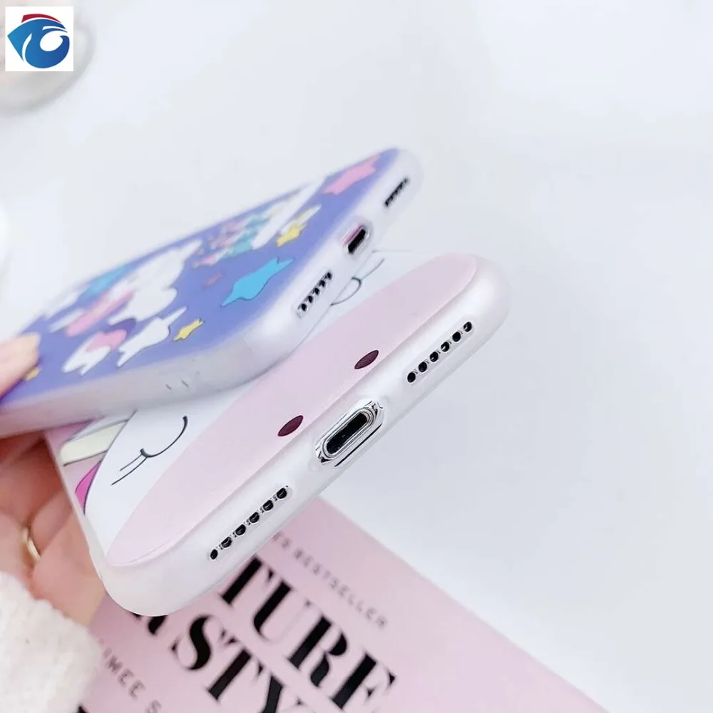 HUANQING милый Cartooon телефон с единорогом чехол для iphone X XR XS Max 6 6s 7 8 plus Радужный Модный