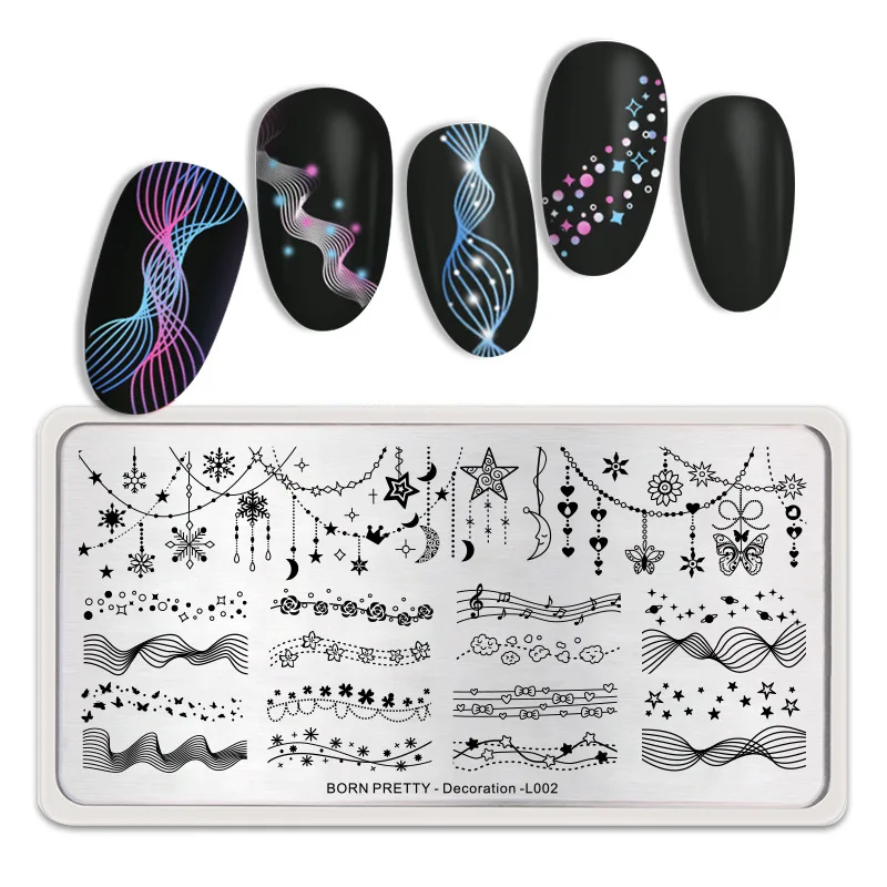 Decoration-L002 От BORN PRETTY-прямоугольник пластины для стемпинга ногтей обувь с украшениями в виде цветков и бабочек с разными рисунками Nail Art Image Дизайн Инструменты штамп для реболла - Цвет: Decoration-L002