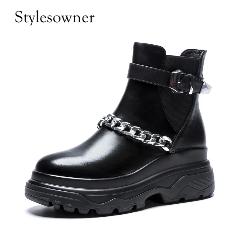 Stylesowner Новое поступление высокое качество Римский стиль ботинки челси из