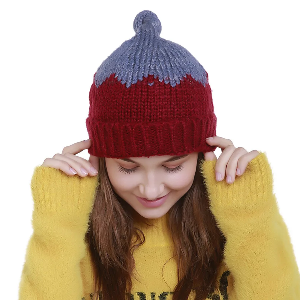 Шапка 2019 горячая Распродажа Женская Вязаная Шерстяная цветная теплая зимняя