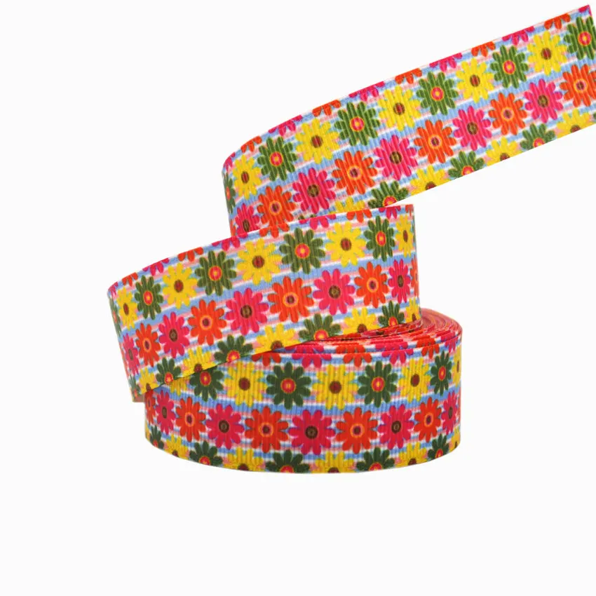 B3R30 25 мм с цветочным принтом grosgrain ленты 10 двор ручной работы Подарочная упаковка лента diy лук декоративные ленты - Цвет: B3R30