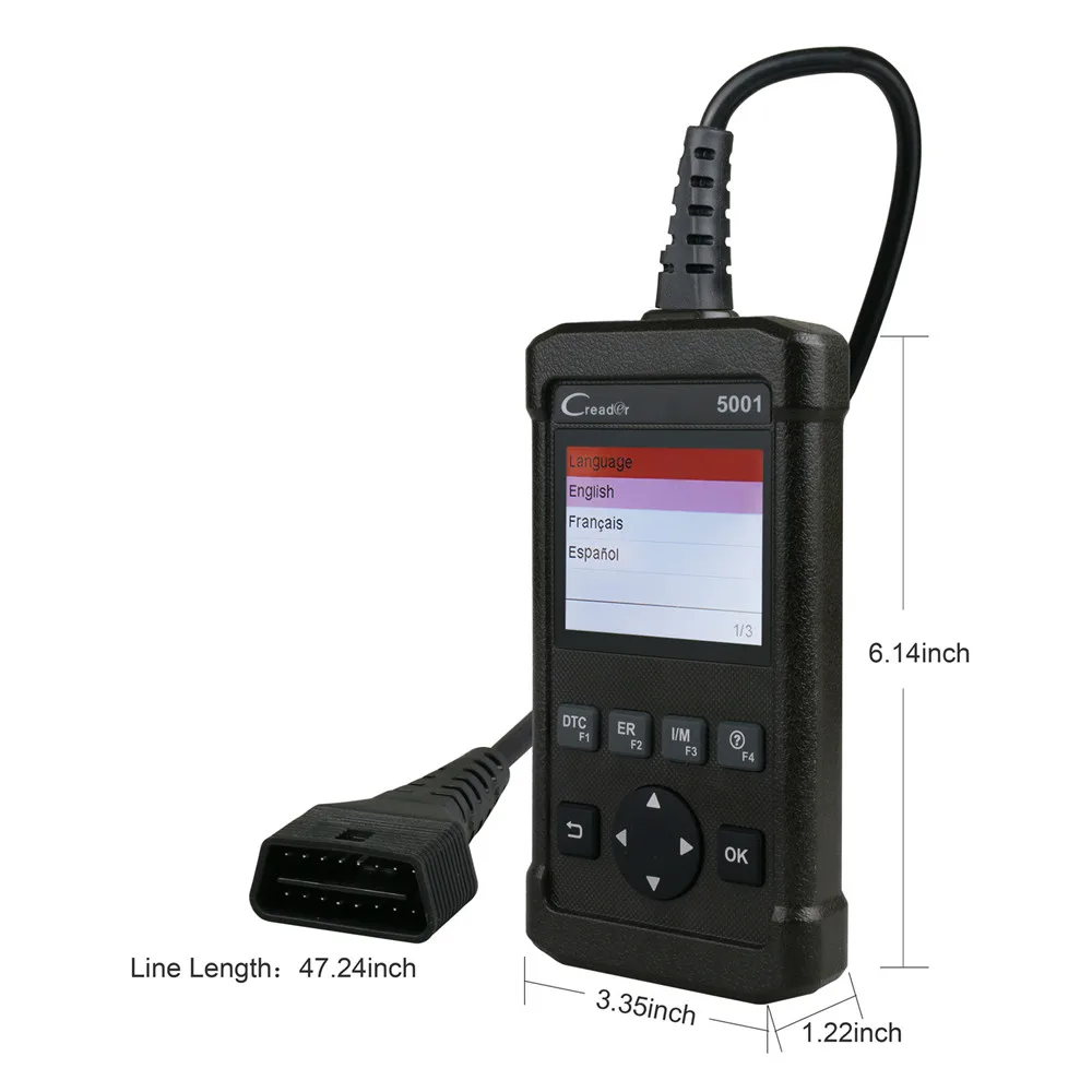 Launch CReader 5001 считыватель кодов OBDII/EOBD полнофункциональный диагностический инструмент OBD2 сканер кода CR5001