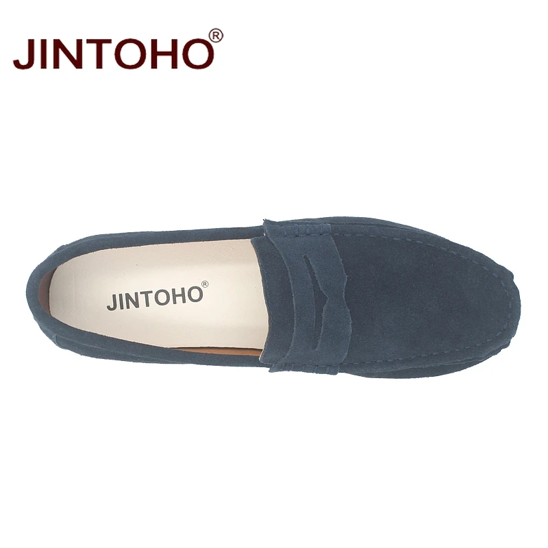 Туфли JINTOHO мужские кожаные и замшевые Брендовые повседневные топ-сайдеры без