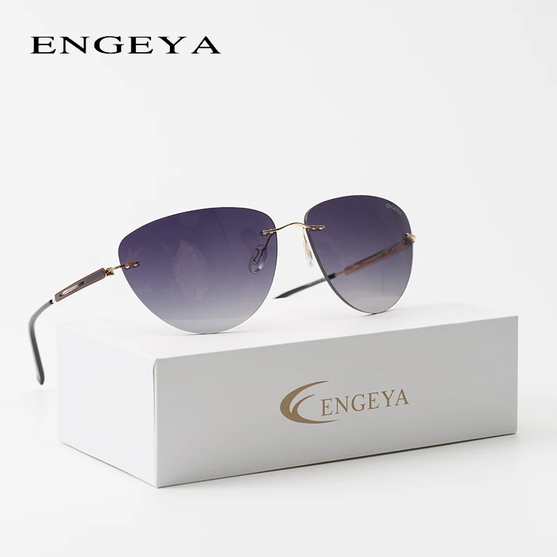 

Stainless Steel Rimless Sunglasses Women Super Light Brand Designer Luxury Vintage Retro Sun glasses Driving UV400 T11003