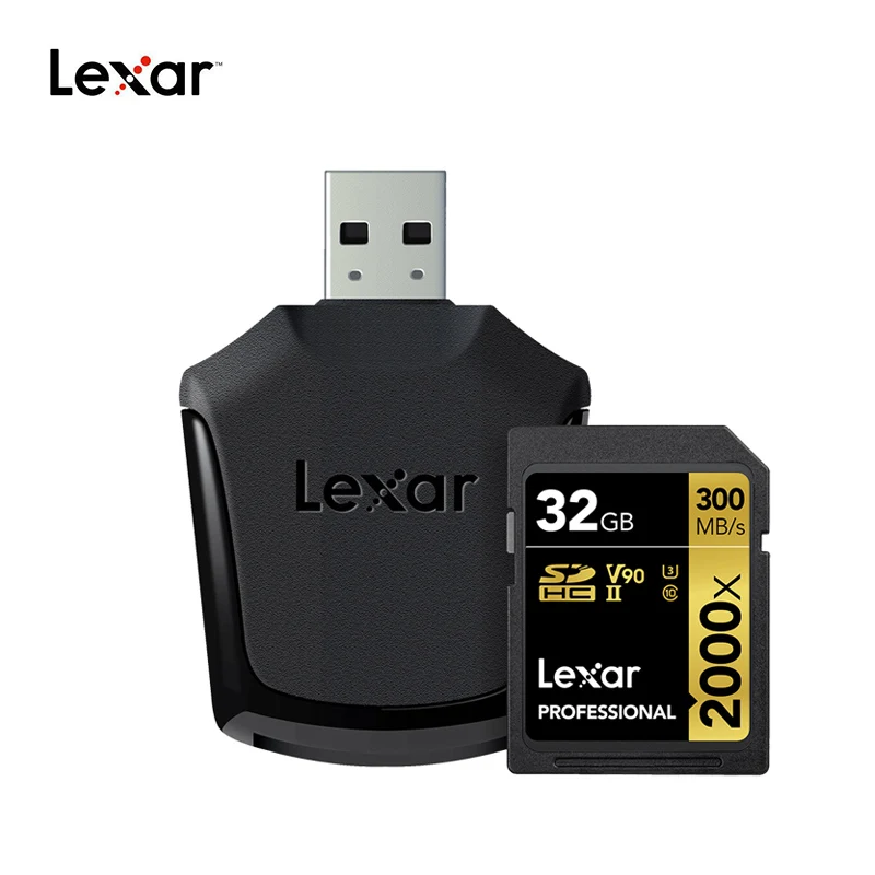 Карта памяти Lexar 2000X 32 64 128 Гб класс 10 U3 V90 4K SD карта 32 Гб 128 Гб 64 Гб 300 МБ флеш-карта SD память для камеры SDXC SDHC