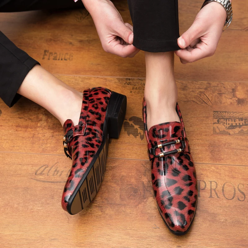 Мужские лоферы Уличная обувь в британском стиле удобные повседневные кожаные