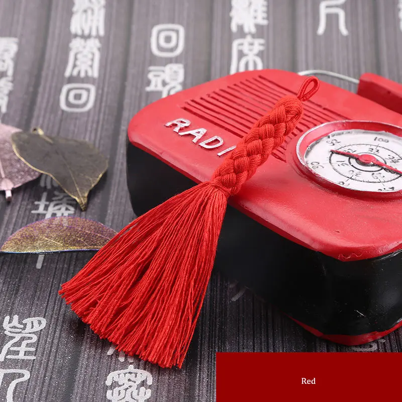 Red 2 шт китайский Стиль Твист с бахромой Главная DIY текстильная занавеска одежды Ювелирные изделия декоративные аксессуары Подвеска для изготовления с отделкой кисточками - Цвет: Red