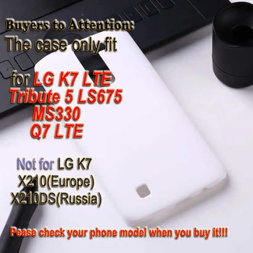 TAOYUNXI резиновый матовый жесткий чехол для телефона для LG K7 LTE Tribute 5 LS675 Q7 LTE MS330 5,0 дюймов K7 Dual SIM K7 M1 крышка сумки капюшон - Цвет: White