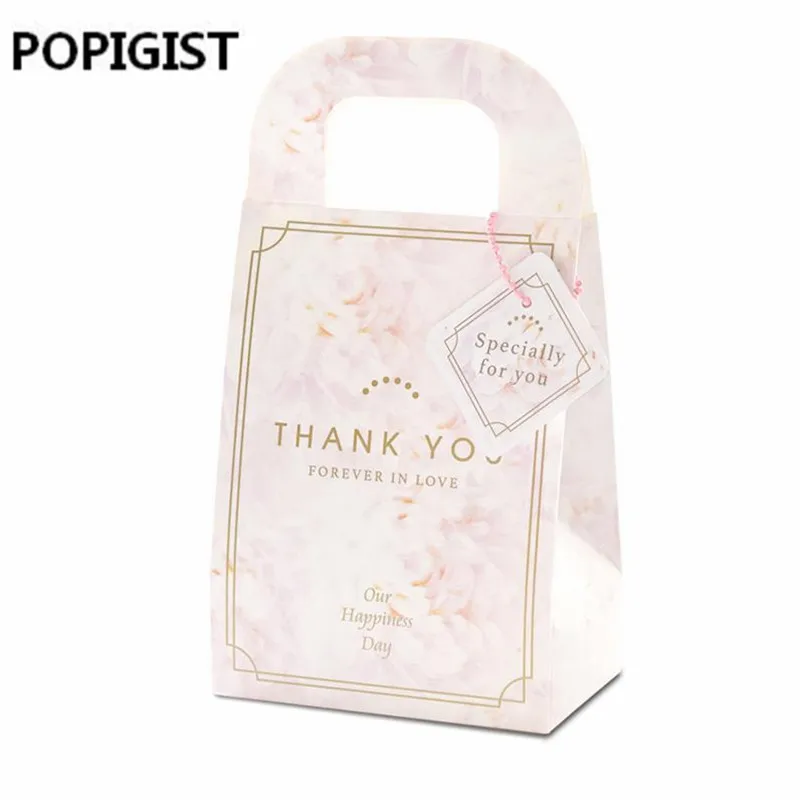Серый Мрамор подарочной коробке мешок для вечерние Baby Shower Бумага шоколадная нуга