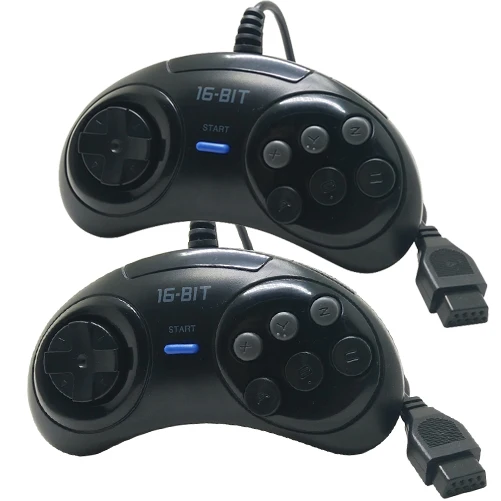 black Для SEGA бытие 9pin разъем игровой контроллер для 16 бит ручка пульт дистанционного управления 6 Кнопка геймпад для sega dreamcast MD игровые аксессуары - Цвет: black