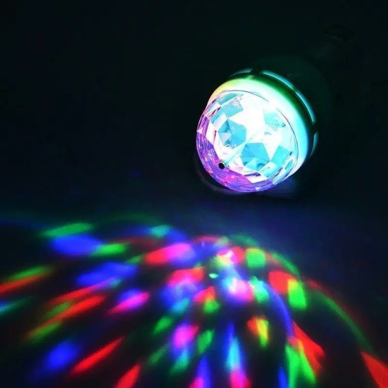 Вращасветодиодный светодиодсветильник RGB лампа Litake E27 3 Вт для дискотеки