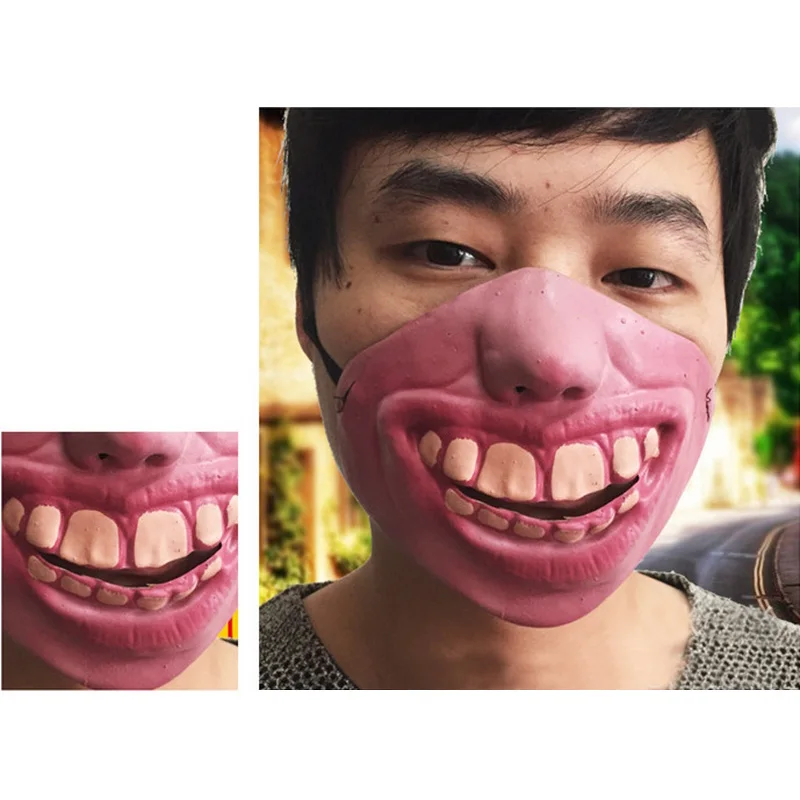 Серебристый Funny Toy Adult Party Latex Mask Clown Cosplay Half Face Horrible Scary Masks Masquerade Halloween Party Decor - Цвет: Серебристый