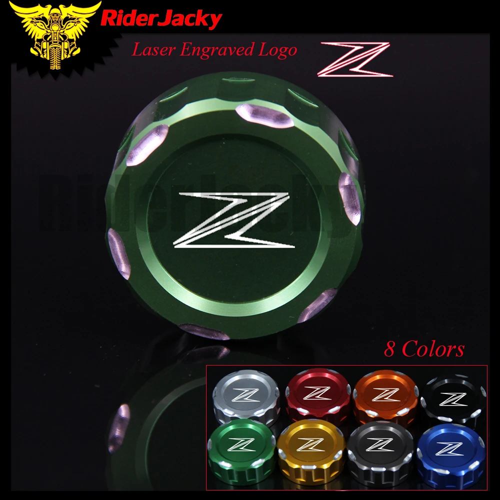 

RiderJacky CNC Machined Motorcycle Rear Brake Fluid Reservoir Cover Cap For Kawasaki Z750R 2011-2012, Z800 2012-2015,Z650 2017