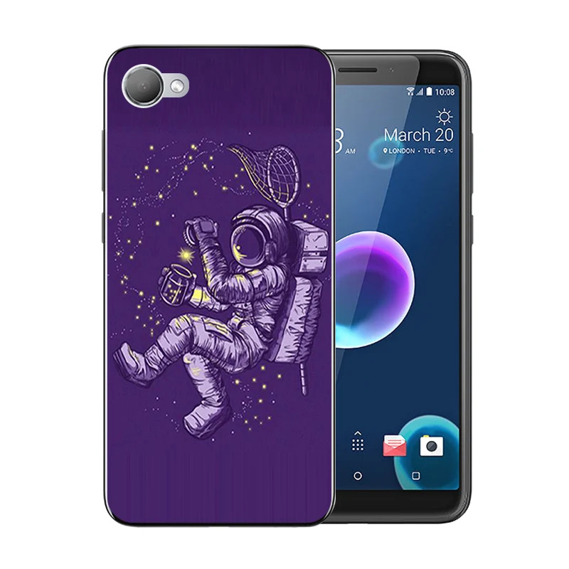 5 дюймов для HTC Desire 12 Capa Space Moon Pattern Мягкий ТПУ силиконовый чехол с полной защитой