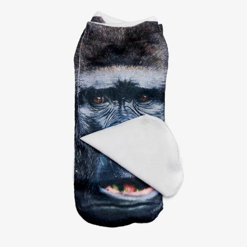 Низкие носки 2016 модные женские короткие с принтом животных gorilla|sock supplier|sock pouchsock