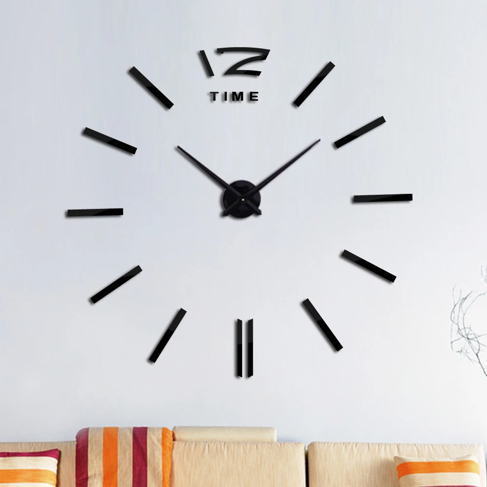 

Fashion design Diy acrylic mirror large wall clock quartz watch still life clocks modern living room home decoration stickers