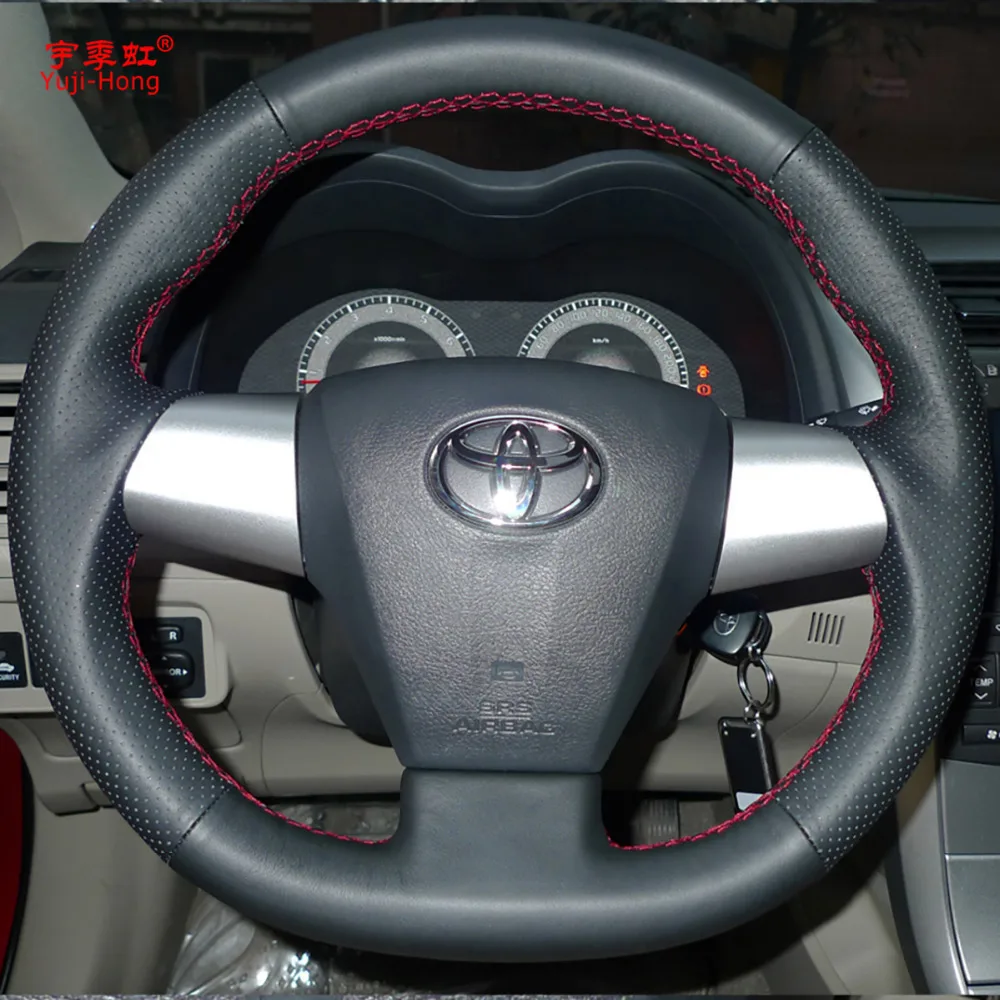 Yuji Hong Чехлы для руля автомобиля из искусственной кожи чехол Toyota Corolla 2011 RAV4 2012 2013