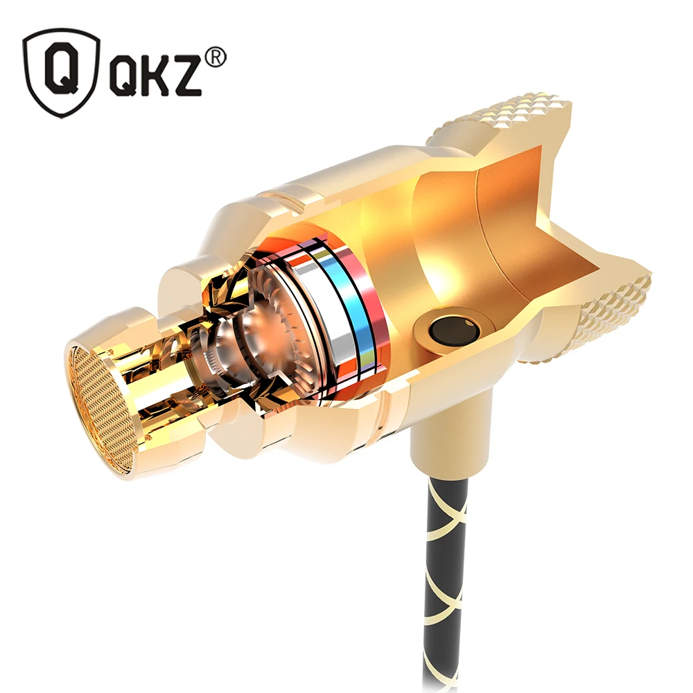 QKZ X5 металлические наушники Auricolari бас Ecouteurs золото стерео спортивные Mikrofonlu Kulaklik