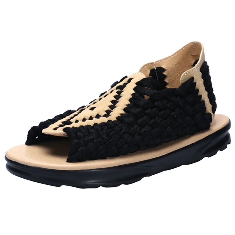 Summer Sandals Men Women Trend Casual Shoes Personality Roman Baotou Beach Soft Vottom Weave SandalS | Обувь